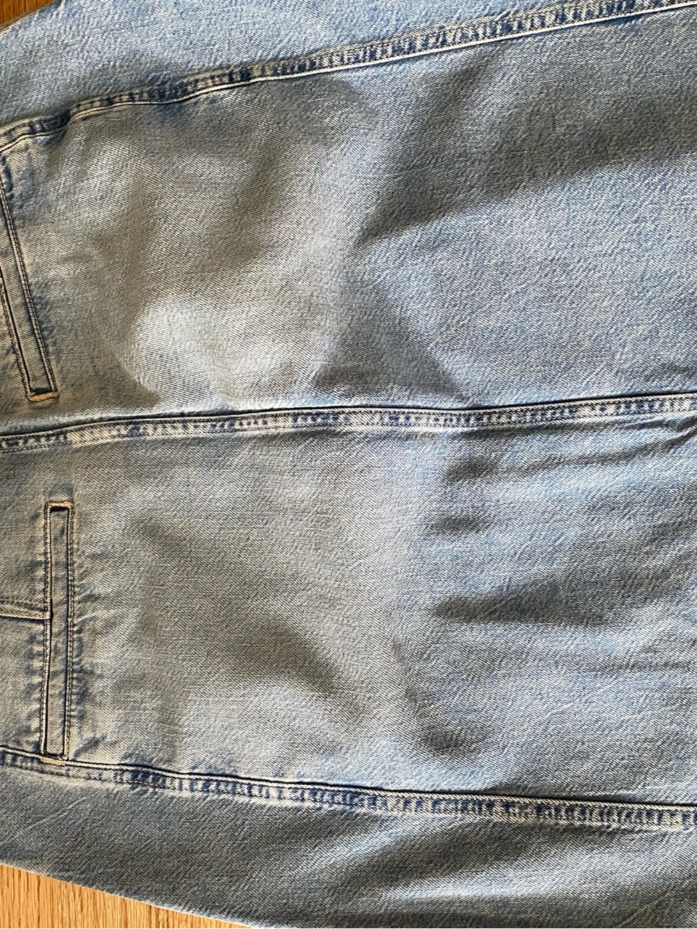 Anthropologie: Pilcro- Light Wash Denim Maxi Skirt with Front Slit - Picture 4 of 5